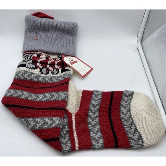 Pottery Barn Kids Train Natural Fair Isle Wool Stocking Monogramming Error 27 in - Picture 15 of 15